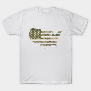 USA Flag - Multicam Camo T-Shirt